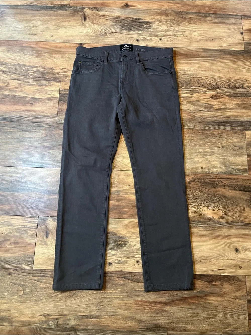 7 For All Mankind Slimmy Men’s 33x30 Gray Luxe Performance Stretch Jeans